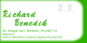 richard benedik business card